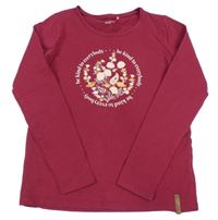 Vínové mikinotriko s kvetinami a nápisom Yigga