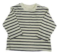 Smetanovo-čierne pruhované tričko H&M
