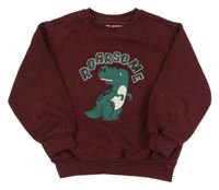 Vínová mikina s dinosaurom Matalan