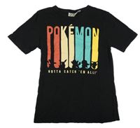 Černé tričko s Pokémony a nápisem