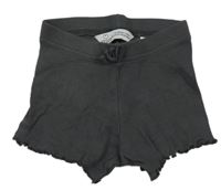 Antracitové žebrované bavlněné kraťasy Primark