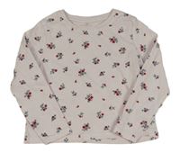 Světleůžové kvetované tričko Primark