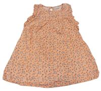 Lososovo-sivé kvetované ľahké šaty Matalan