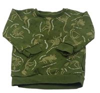 Khaki mikina s kostrami dinosaurů zn. Primark