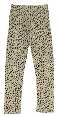 Béžovo-černé leopardí legíny H&M