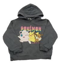 Tmavosivá mikina s Pokémony a kapucňou H&M