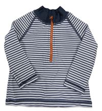 Bílo-tmavomodré pruhované UV triko Mamas&Papas