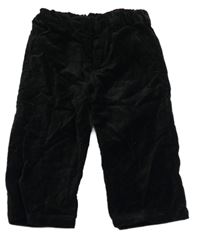 Čierne zamatové nohavice H&M