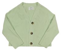 Mintový rebrovaný prepínaci crop sveter Zara