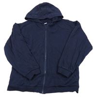 Tmavomodrá prepínaci mikina s kapucňou Tu