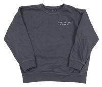 Tmavosivá mikina s nápisom Matalan