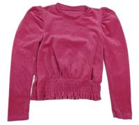 Ružové zamatové crop tričko