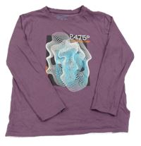 Fialové tričko s potlačou Primark