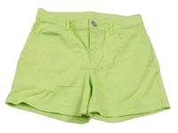 Neonové zelené plátěné kraťasy C&A