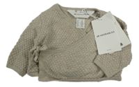 Nové - béžový vzorovaný zavinovací ľahký sveter H&M
