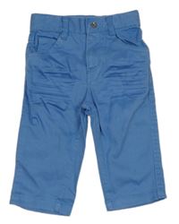 Modré plátenné nohavice