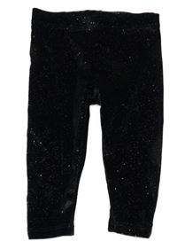 Čierne trblietavé zamatové legíny Disney