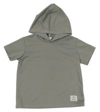 Sivé tričko s kapucňou shein