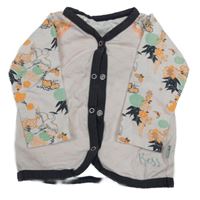 Světlerůžové propínací triko s květovanými rukávy 