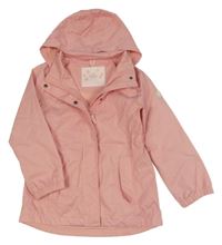 Světlerůžová šusťáková podzimní parka s kapucí Topolino
