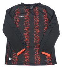 Černo-červené vzorované sportovní funkční triko Kipsta