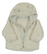 Biela plyšová prepínaci mikina s kapucňou H&M