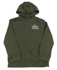 Khaki mikina s nápisom a kapucňou Primark