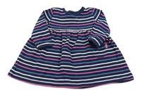Tmavomodro-bielo-ružové pruhované šaty Jojo Maman Bébé