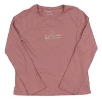Růžové triko s nápisem Primark
