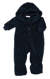 Tmavomodrá chlupatá kombinéza s kapucí Lupilu