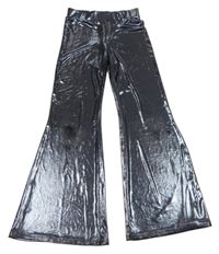 Modro-strieborné trblietavé flare legíny H&M