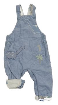 Světlemodré manšestrové podšité laclové kalhoty s diny Mothercare