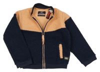 Tmavomodro-lososová huňatá propínací mikina O´neill