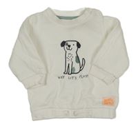 Biela mikina s psíkom F&F