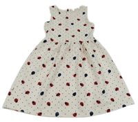 Bielo-čierne bodkovaná é rebrované šaty s lienkami H&M