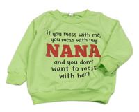 Svetlozelená mikina s nápisom