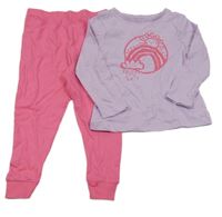 Lila-růžové pyžamo s mrakem a sluncem George