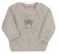 Svetloružová plyšová mikina s medvedíkom Nutmeg