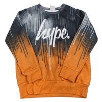 Sivo-čierno-oranžová mikina s logom Hype