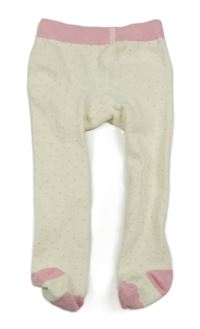 Smetanovo-ružové bodkovaná é pančuchy so žabkou