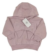 Nové - Lila mikina s mašlí a kapucí Primark