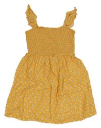 Horčicové kvetované šaty Primark