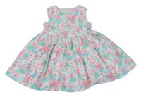 Bielo-mintovo-ružovo-modré kvetované šaty Primark