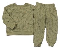 2set - Khaki mikina s medvídky + tepláky Primark