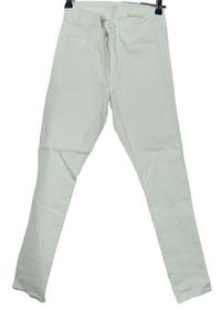 Dámske biele elastické skinny rifle H&M
