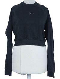 Dámská černá crop mikina s logem Gymshark 