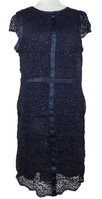 Dámské tmavomodré krajkové šaty River Island 