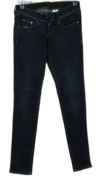 Dámské tmavomodré bokové skinny rifle H&M