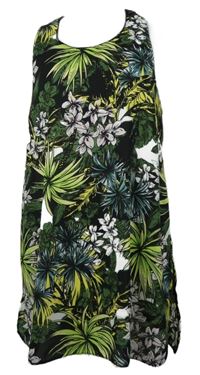 Dámské černo-zelené květované šaty Dorothy Perkins 