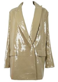 Dámsky pudrový flitrový sakový kabát H&M